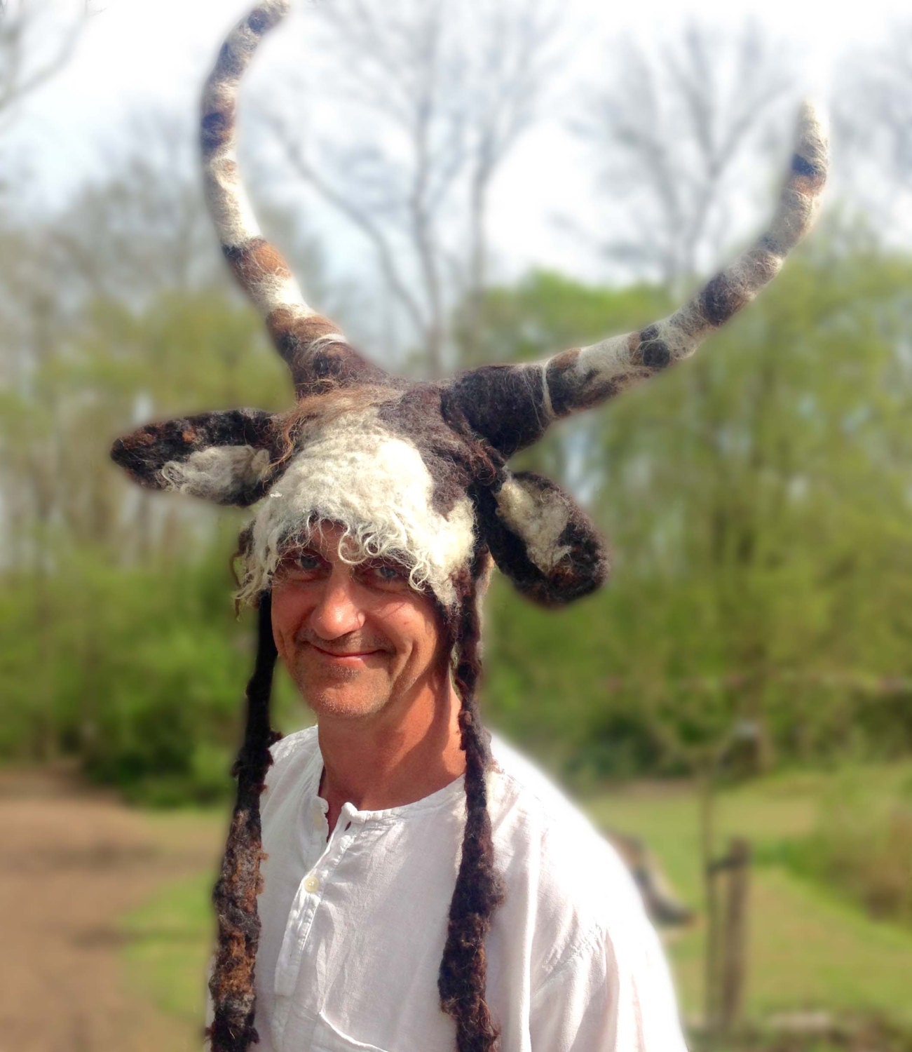 Capricorn Goat horned Animal beast headdress costume hand Etsy