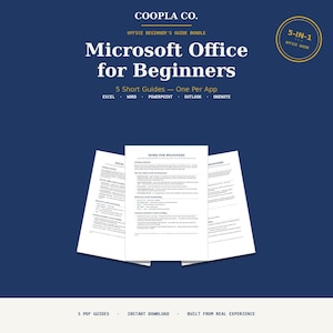 Microsoft Office Einsteiger-Leitfaden-Paket | Excel Word PowerPoint Outlook OneNote Spickzettel