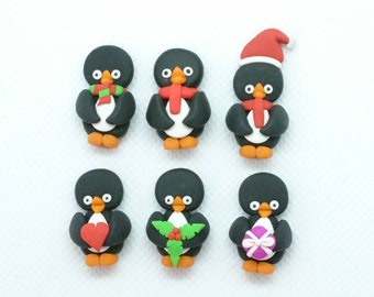 Penguin Card Making Embellishments Toppers. Polymer Clay - Etsy Penguin Card Making Embellishments Toppers. Polymer Clay - Etsy
