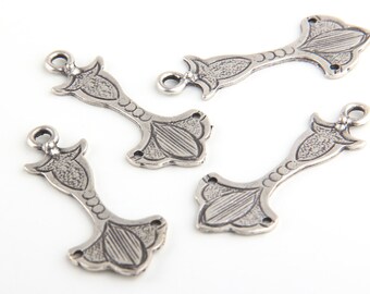 Connettore tribale in argento antico, Tribal Supplies, 4 pezzi // SC-161