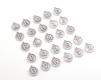 Letter Charm, Letter Charms, Alphabet Charms, Silver Letter Charms, Initial Charms, Jewelry Making Supplies // SCh-271