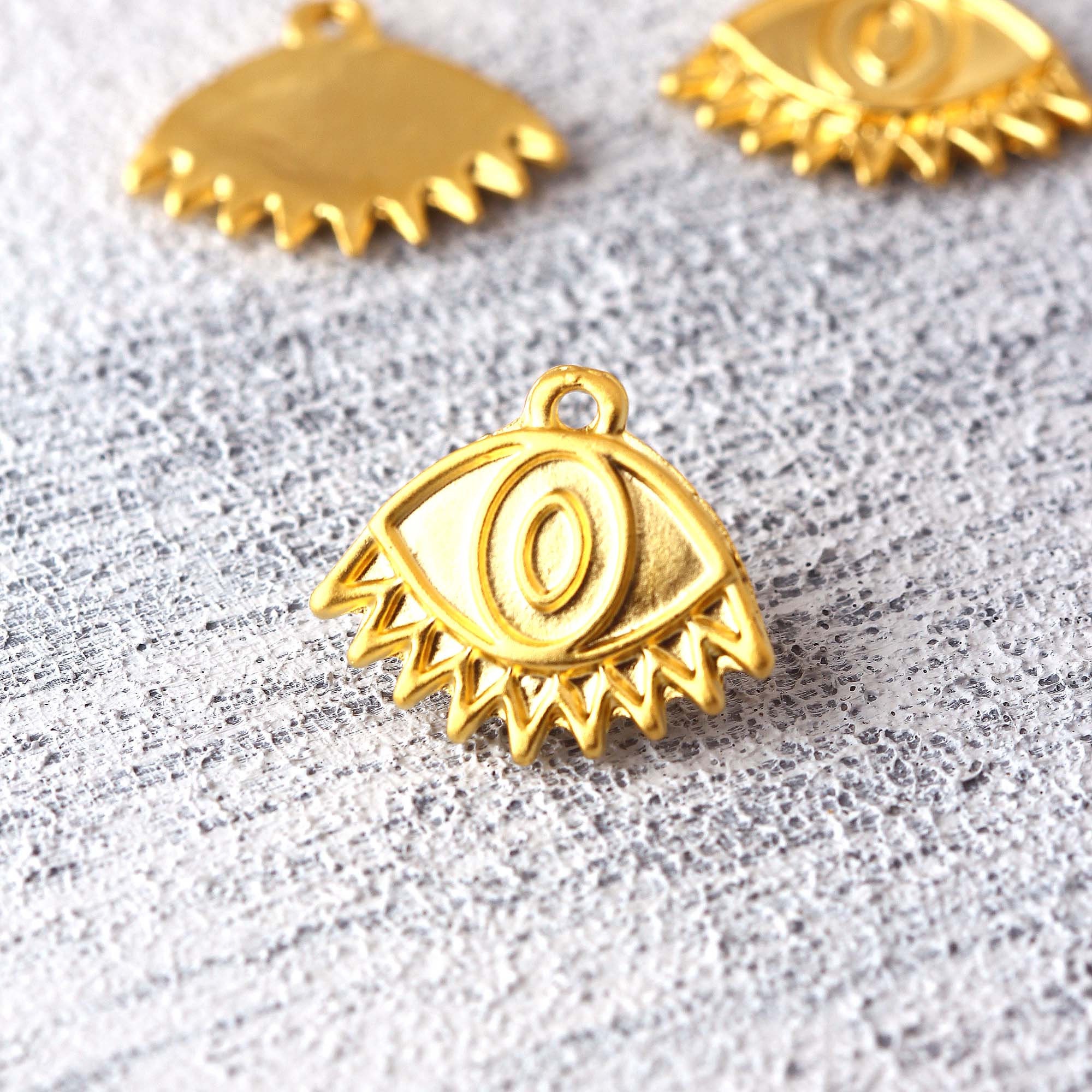 Gold Plated Eye Charms Evil Eye Charms All Seeing Eye Eye Etsy