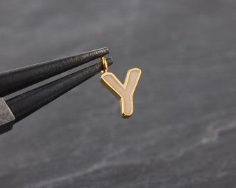 1 Letter Y Charm, Enamel Letter Charms, Enamel Alphabet Charms, Letter Pendants, Letter Tag Charms, Letter Bracelet Charms // GCh-403