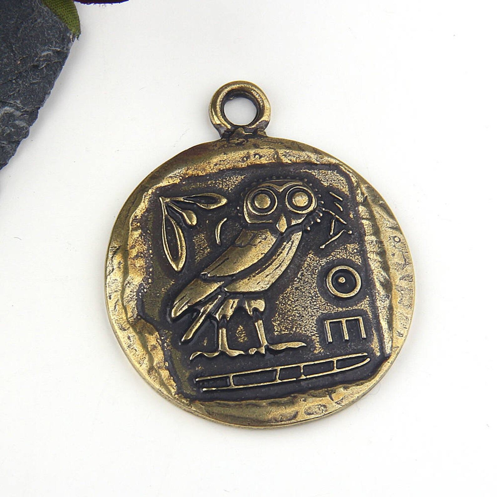 Replica Ancient Coin Pendant Bronze Old Owl Coin Pendant // Etsy