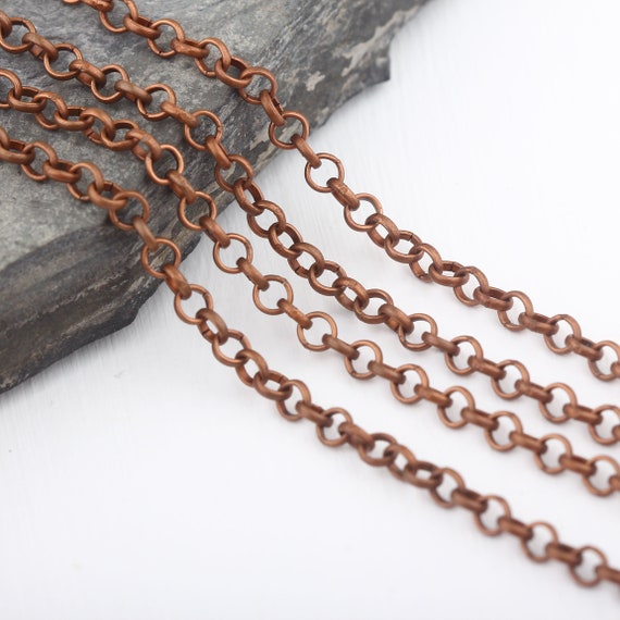 Copper Rolo Necklace Chain Bracelet 