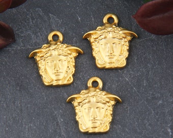3 Medusa Anhänger, Anhänger griechische Medusa, kleine Medusa Anhänger, Anhänger der griechischen Mythologie, Anhänger für Telefone, Planer Charm, Schlüsselanhänger // GCh-316