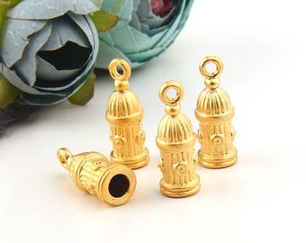 5 Gold Dome Cord End Caps / Gold End Caps / Tassel Caps / Gold Cones // GF-169