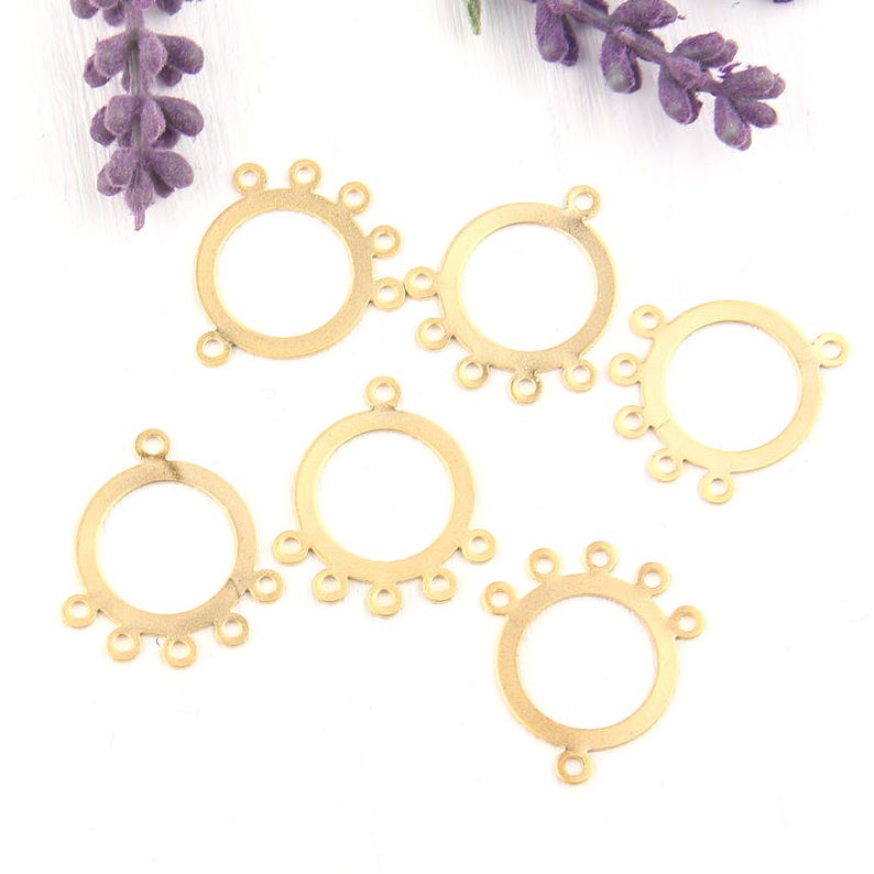 Gold Chandelier Earring Components With 5 Loops 22k Matte Etsy