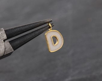 1 Letter D Charm, Enamel Letter Charms, Enamel Alphabet Charms, Letter Pendants, Letter Tag Charms, Letter Bracelet Charms // GCh-403