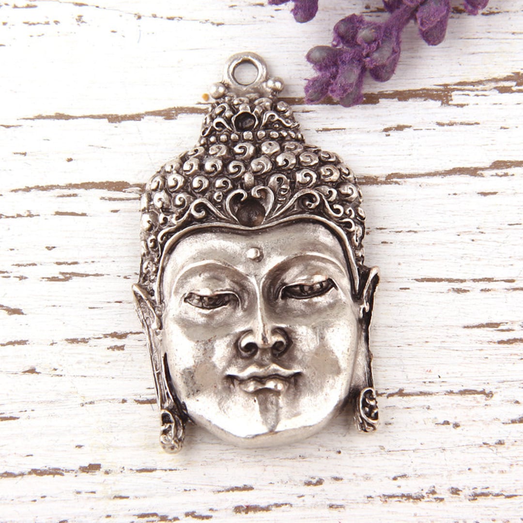 Large Buddha Face Pendant Yoga Pendant Meditation Jewelry - Etsy