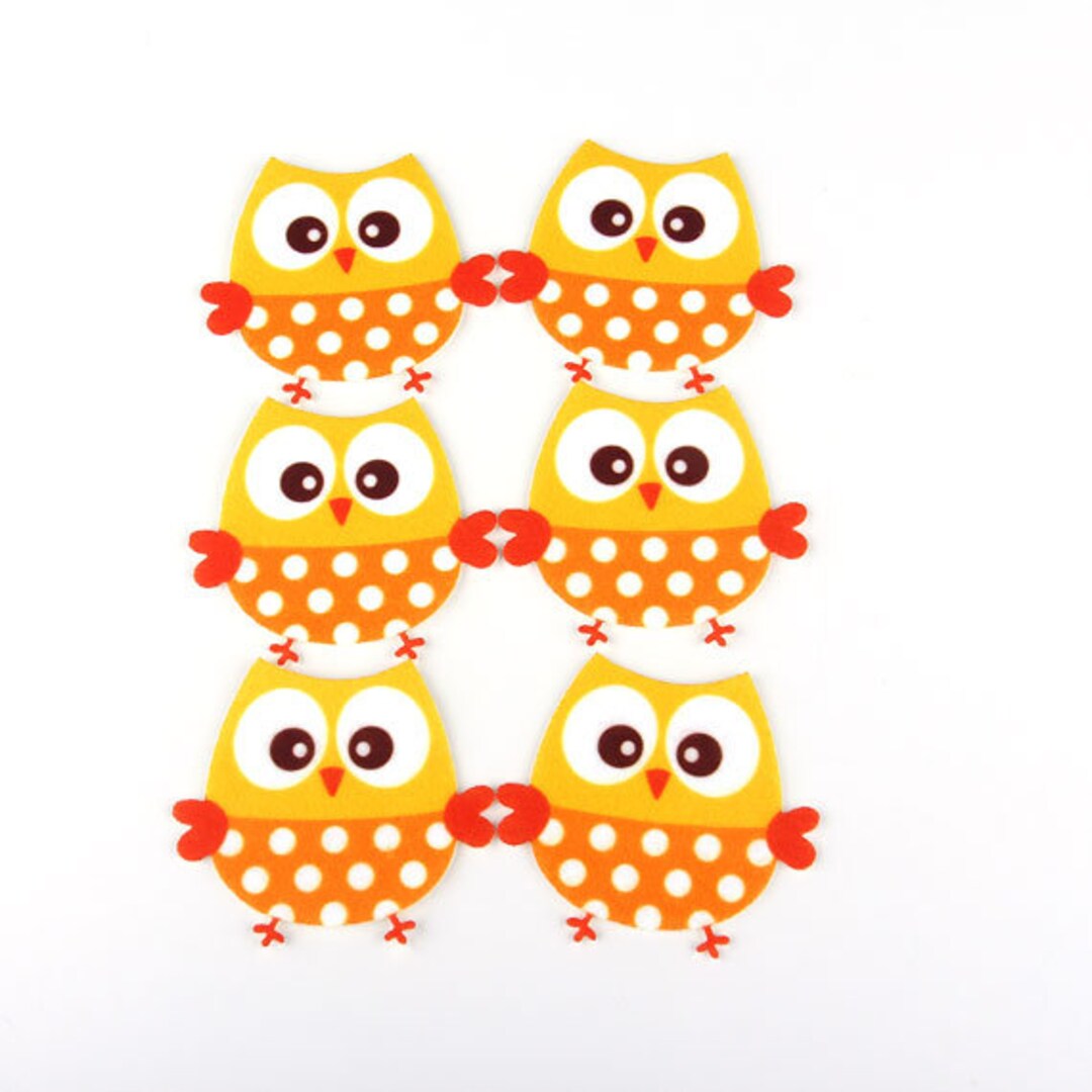 Owl Felt Appliques Laser Cut Felt Appliques Craft Felt Cut Etsy