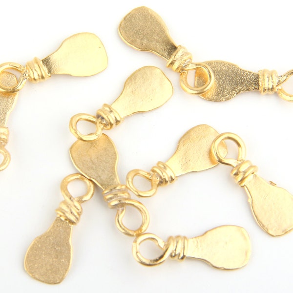 Gold Flat Paddle Charms, 22k Matte Gold Plated, 10 pcs // GCh-189