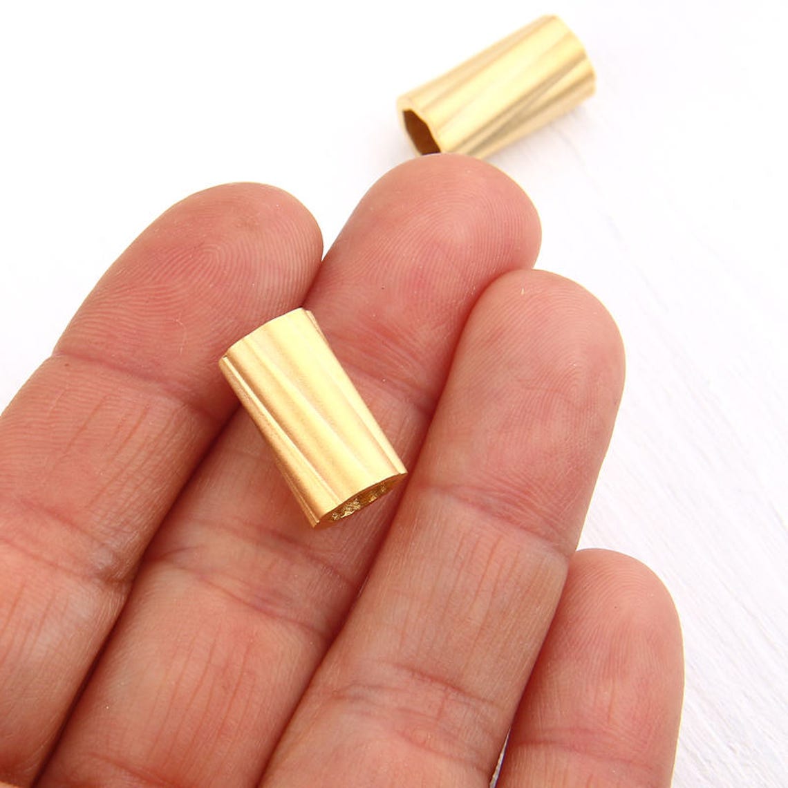 Gold, Industrial Tubular Beads, 9x16 Mm, Long Tubular Metal Beads ...