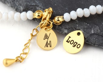 20 Jewelry Logo Charm, Personalized Jewelry Logo Charm, Brand Logo Tag, Custom Tag Charm, Custom Brand Tag, Logo Tag, Jewelry Tag // LCh-014