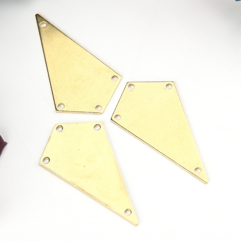 Geometric Raw Brass Connector Raw Brass Link 3 Raw Brass Kita shaped Connector 8x20 mm RAW-067
