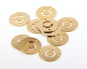 Alphabet Letter Disk Connector Link, Buchstabe O, Cut Out Letter Link, 22k glänzend vergoldet, 1 Stück , GC-376