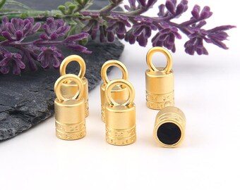 Gold Cord End Cones,  Gold Tassel Caps, End Caps, Cord End Caps, 6 pieces // GF-165