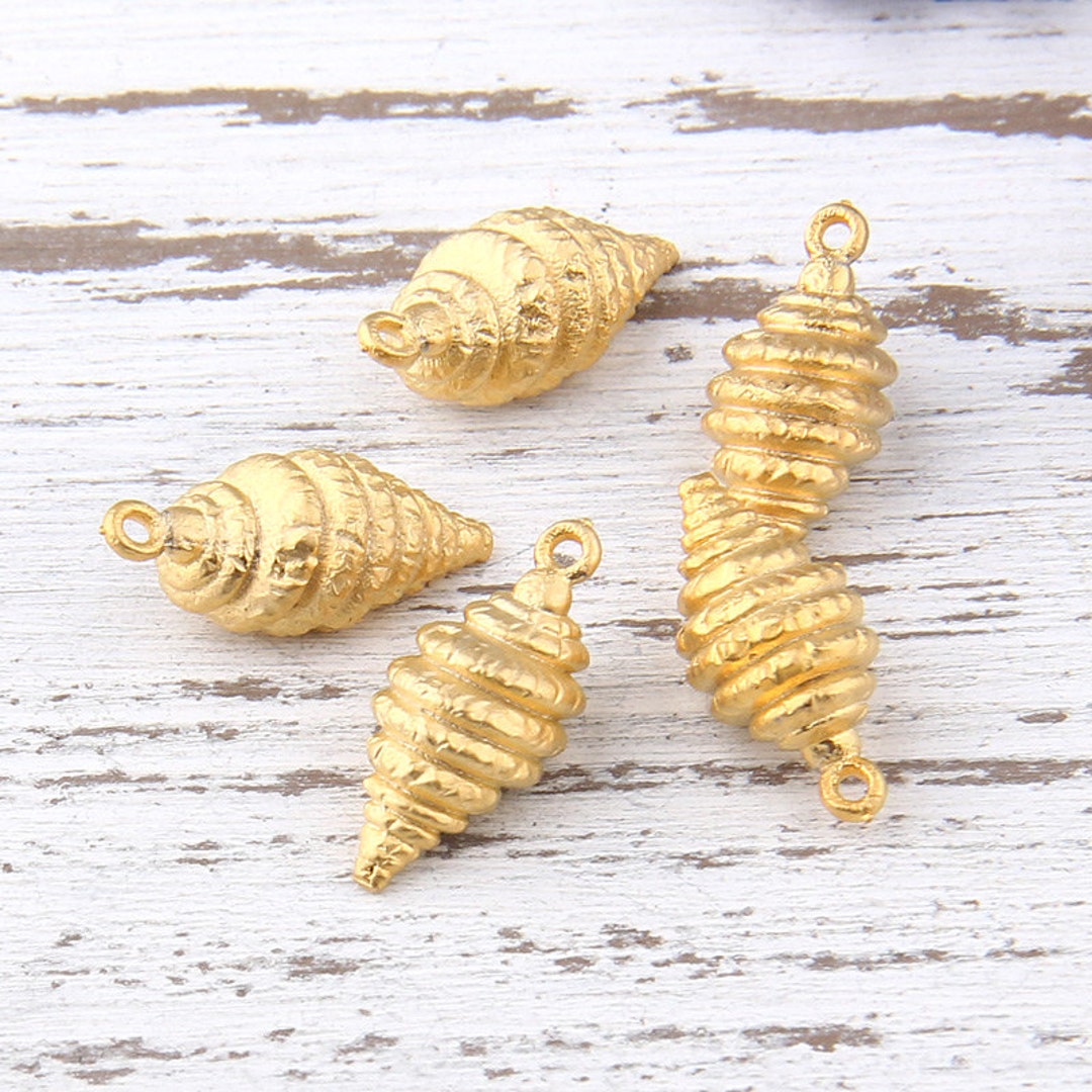 100 Pezzi Ciondoli Connettori In Conchiglia Naturale Non Tinta – Pendenti A Spirale Con Anello Per Creazione Gioielli Fai Da Te, Collane E Bracciali
