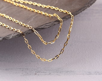 Shiny 24k Gold Plated Oval Link Chain, 1 Meter/GChn-041