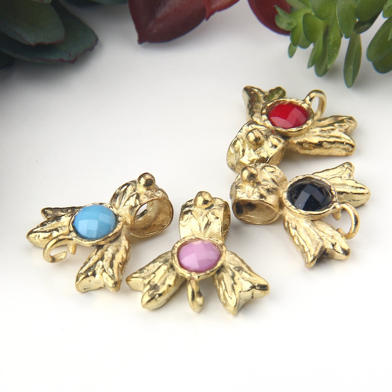 Gold Tone Jewelry Supplies Jewelry Findings 1 piece GC-555 Pendant Bail Connector GoldRed