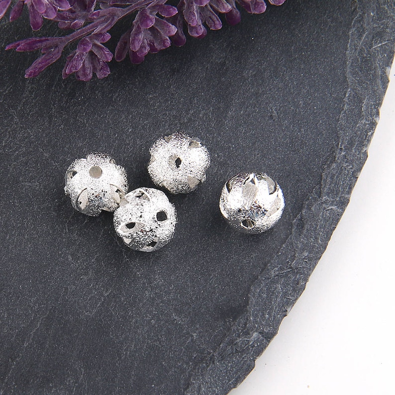 Silver Stardust Laser Cut Ball Beads Laser Beads Laser Cut Etsy