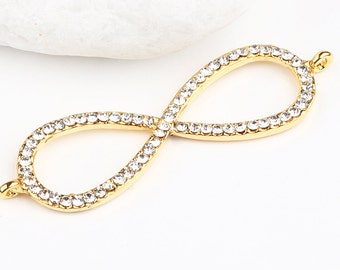 Eternity / Infinity Crystal Connector, Gold Plated, 1 piece // GPC-262