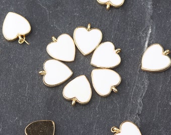 Enamel Heart Charms, Love Charms, Bracelet Charms, Enamel Love Charms, 1 piece // GCh-400