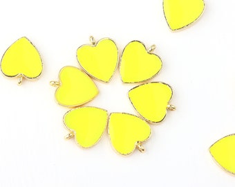 Enamel Heart Charms, Love Charms, Bracelet Charms, Enamel Love Charms, 1 piece // GCh-400