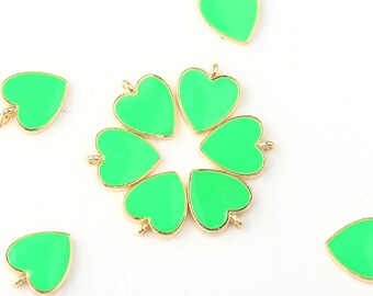 Enamel Heart Charms, Love Charms, Bracelet Charms, Enamel Love Charms, 1 piece // GCh-400