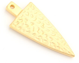 Gold Spear Arrow Head Pendant, 22k Matte Gold Plated,1 piece // GP-423
