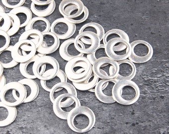 3 Silver Plated Circle Links