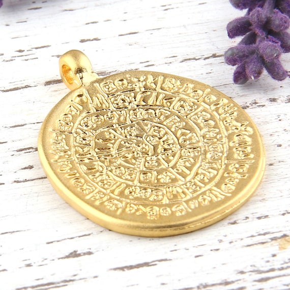 25 X 11 mm redondo Oro Antiguo Moneda Medallón En Espiral Color Plomo Craft