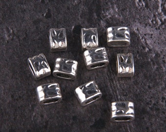 10x Glanzend Zilver Kleur Kraal Spacers | Slider Kralen | Silver Tone Spacers | 5x8mm | Sieraden Bevindingen // SF-122
