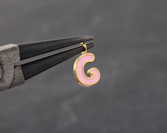 1 Letter G Charm, Enamel Letter Charms, Enamel Alphabet Charms, Letter Pendants, Letter Tag Charms, Letter Bracelet Charms // GCh-403