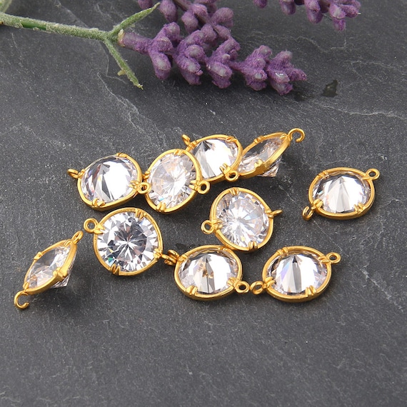 Clear Crystal Bead Connector, Swarovski Bead Connector, Crystal Links, 1 piece // GC-452