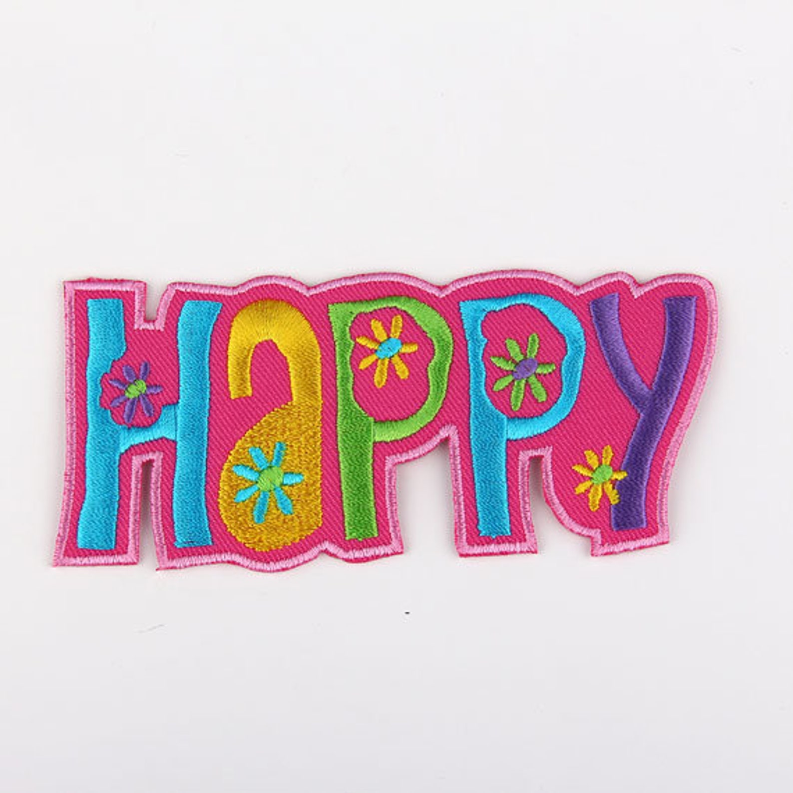 Happy Word Applique High Quality Ironon Applique Ironon Etsy