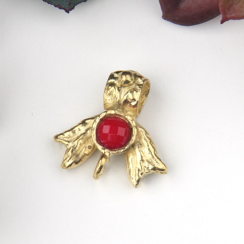 Gold Tone Jewelry Supplies Jewelry Findings 1 piece GC-555 Pendant Bail Connector GoldRed