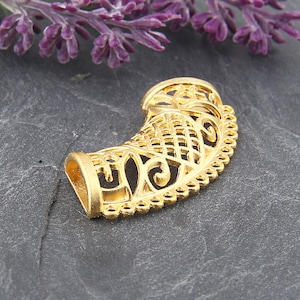Gold, Fretwork Multi Loop Slider Connector, Scarf Slider, 1 piece // GC-496