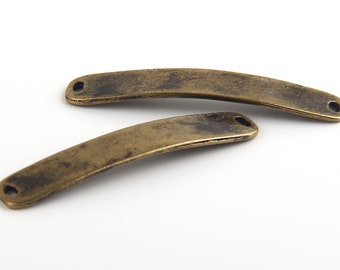 Antique Bronze Flat Bar Connector, Bar Link, 2 pcs / ABC-016