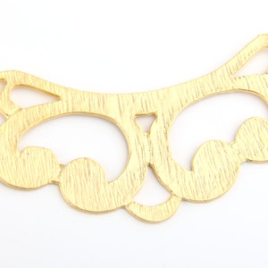 Curvy Colar Connector Pendant, 22k Matte Gold Plated, 1 piece // GC-395