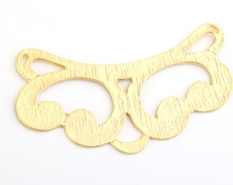 Curvy Colar Connector Pendant, 22k Matte Gold Plated, 1 piece // GC-395