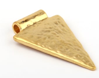 Gold Plated Triangle Pendant, Spike Pendant (GP-348)