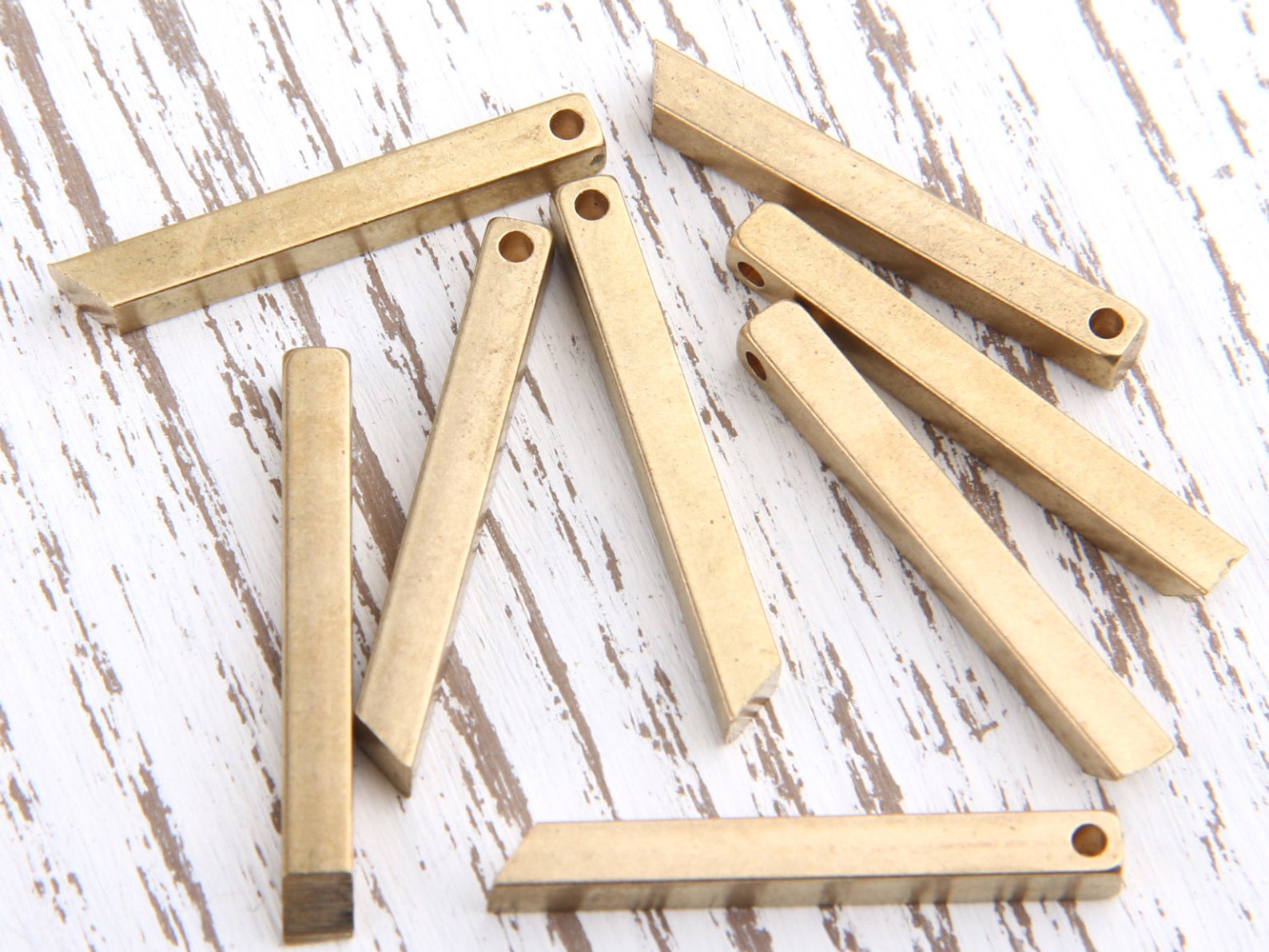 Raw Brass Bar Charms Raw Brass Bar Pendants Industrial Etsy