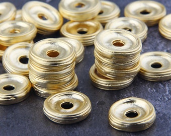 Chunky Disc Beads, Rondelle Spacer Beads, Gold Spacer Beads, Disc Saucer Beads, 4 pcs, 20 mm // GB-291