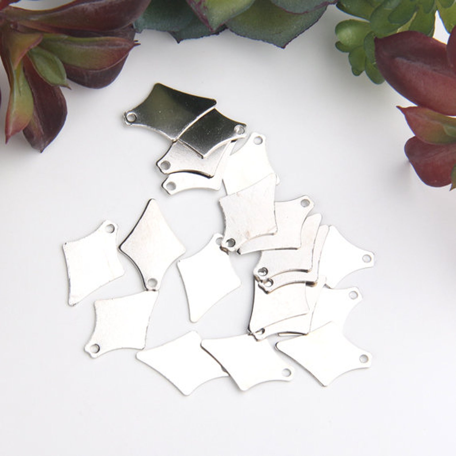 Silver Raw Brass Laser Cut Charms Spike Charms Tribal Etsy