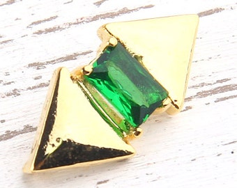 Green, Double Triangle Rhinestone Crystal Connector, 1 piece // GC-410