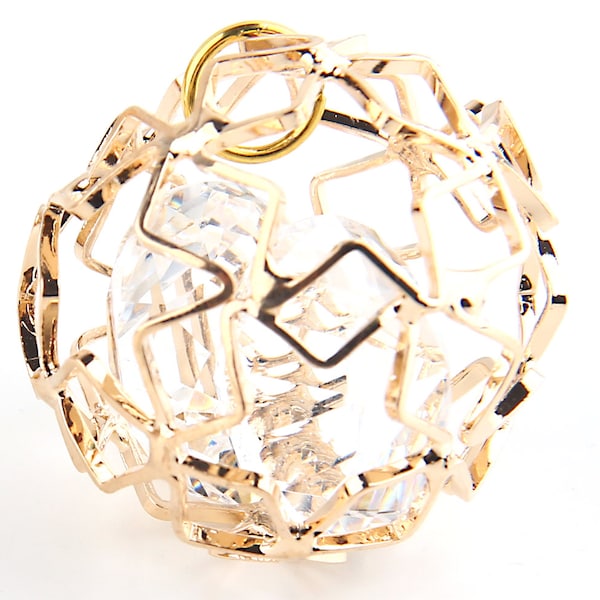 Caged Crystal Large Sphere Anhänger, goldfarben, 1 Stück // GP-405