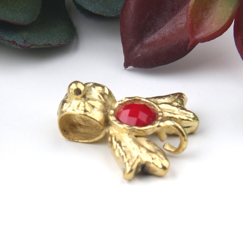 Gold Tone Jewelry Supplies Jewelry Findings 1 piece GC-555 Pendant Bail Connector GoldRed