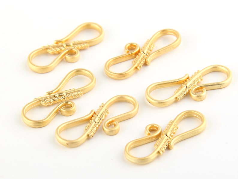 S Shaped Hook Clasps 22k Matte Gold Plated 6 pieces Clasp Etsy