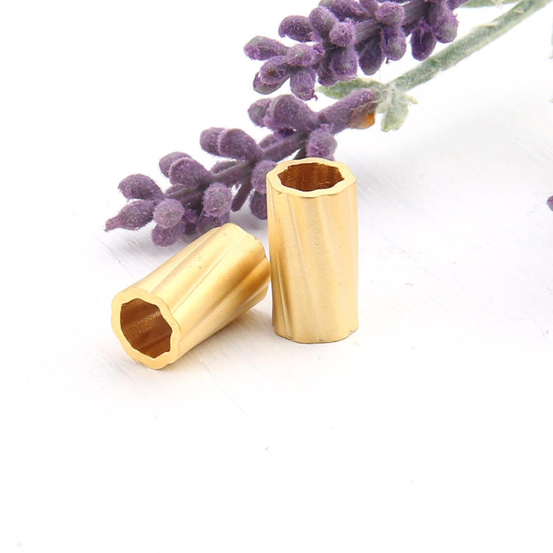 Gold, Industrial Tubular Beads, 9x16 Mm, Long Tubular Metal Beads ...